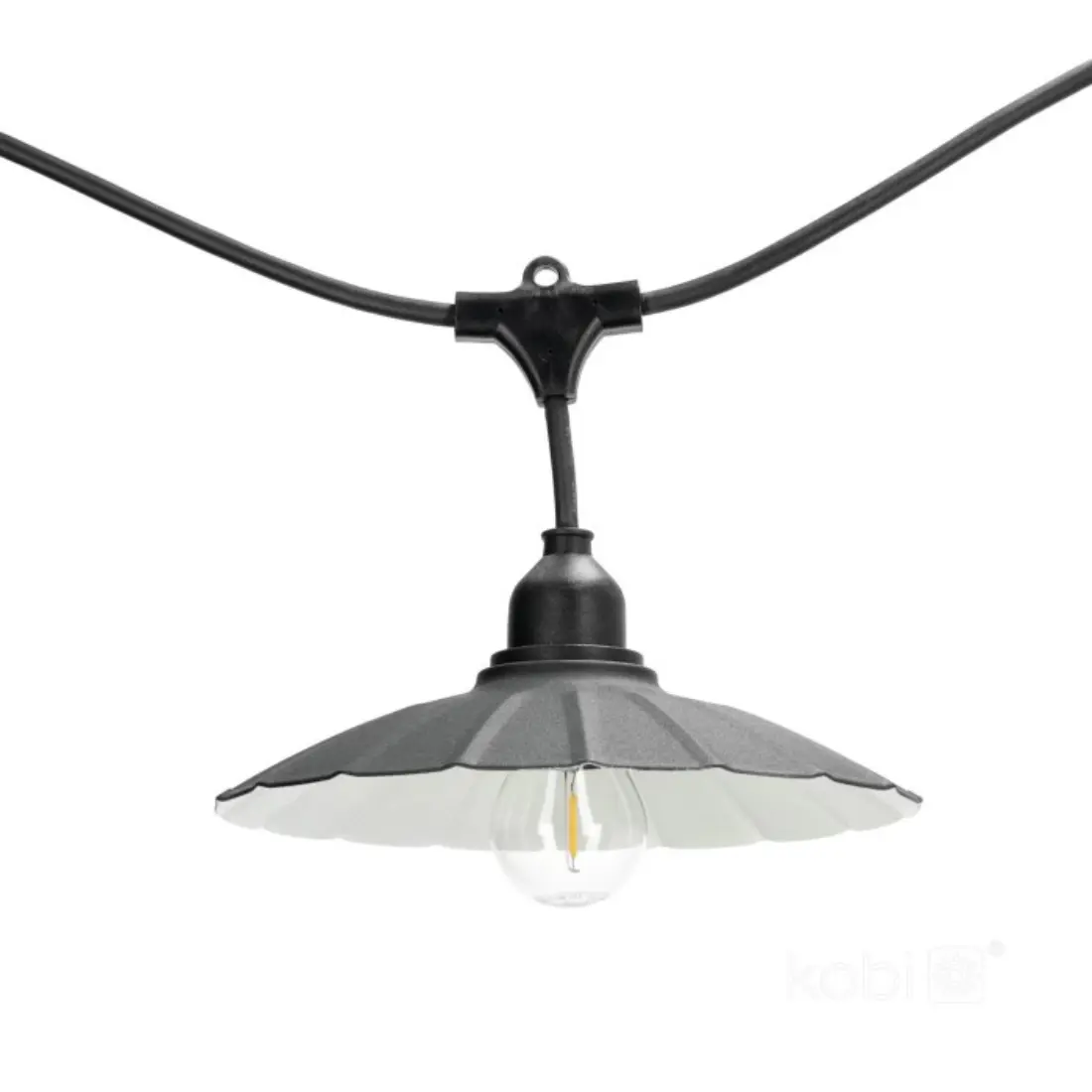 Lampeskærm til CRETE - Ø200mm - Metal - Sort/hvid